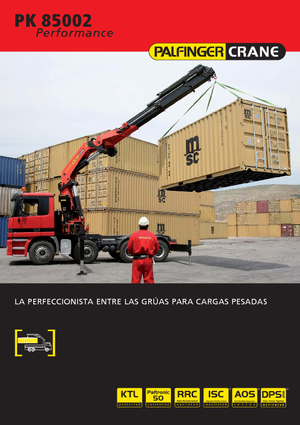 Grúas de carga hidráulicas Palfinger PK 85002 HPLS F