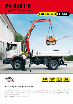 Grúas de carga hidráulicas Palfinger PK 8501 K