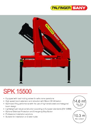 Grúas de carga hidráulicas Sany SPK 15500 Std. 