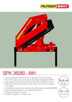 Grúas de carga hidráulicas Sany SPK 36080 A