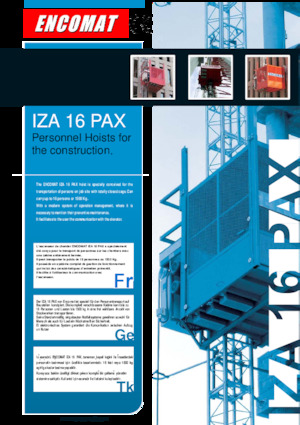 Elevadores Industriales Encomat IZA 16 PAX