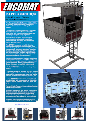 Elevadores Industriales Encomat IZA PETC 1000