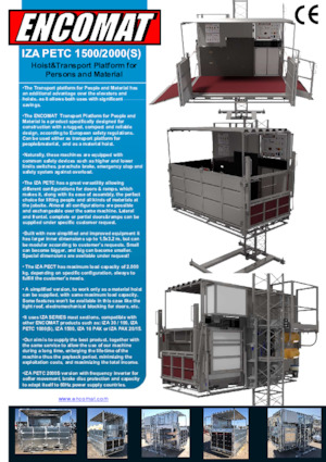 Elevadores Industriales Encomat IZA PETC 1500