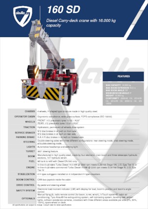 Grúas móviles industriales Valla 160 SD 