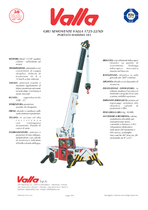Grúas móviles industriales Valla 1725-22 SD