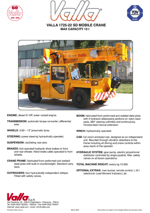 Grúas móviles industriales Valla 1725-22 SD