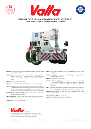 Grúas móviles industriales Valla 1725-36 SE