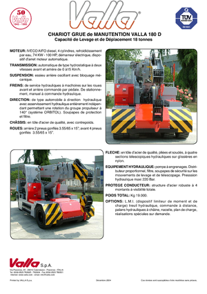 Grúas móviles industriales Valla 180 D 