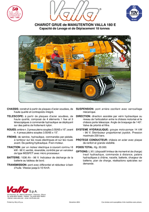 Grúas móviles industriales Valla 180 E 