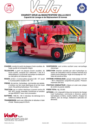 Grúas móviles industriales Valla 250 E 