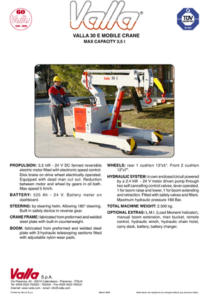 Grúas móviles industriales Valla 30 E
