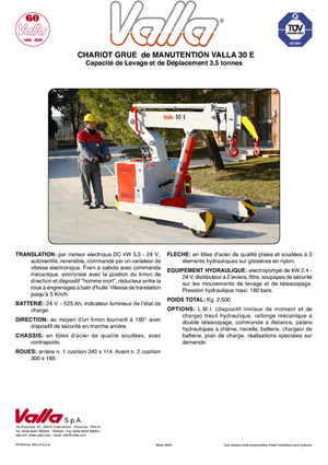 Grúas móviles industriales Valla 30 E