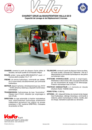 Grúas móviles industriales Valla 50 D 