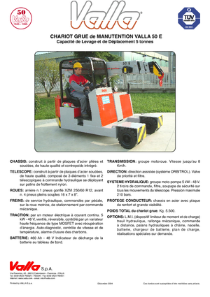 Grúas móviles industriales Valla 50 E