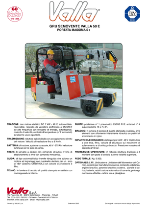 Grúas móviles industriales Valla 50 E