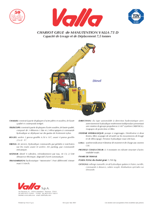 Grúas móviles industriales Valla 75 D 