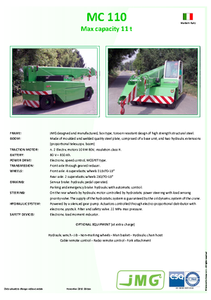 Grúas móviles industriales JMG MC 110