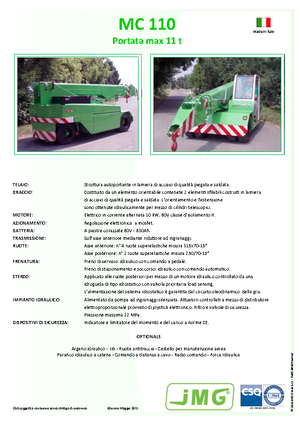 Grúas móviles industriales JMG MC 110