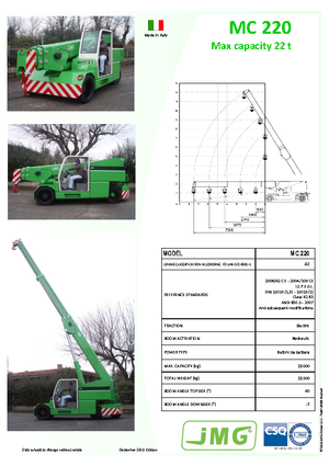 Grúas móviles industriales JMG MC 220