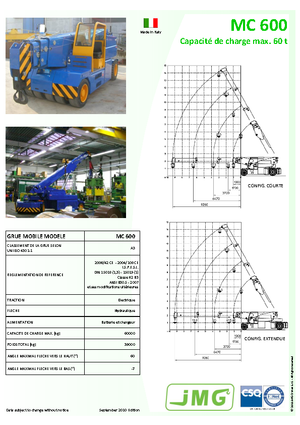 Grúas móviles industriales JMG MC 600