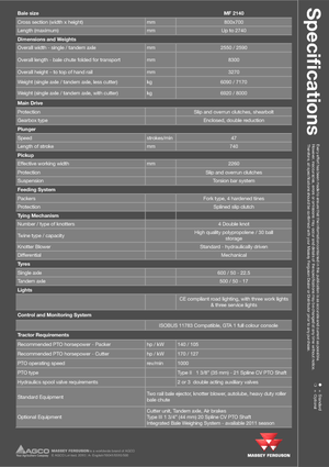 Empacadoras gigantes + de alta presión Massey Ferguson MF 2140 SP