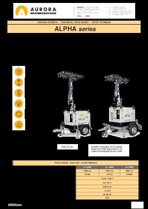 Torres de iluminación Aurora Alpha 4x320W