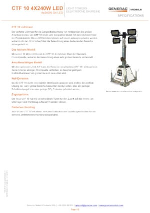 Torres de iluminación Generac Mobile CTF-10