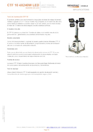 Torres de iluminación Generac Mobile CTF-10