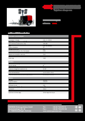 Torres de iluminación Endress EFA 820 S4 240 Hybrid