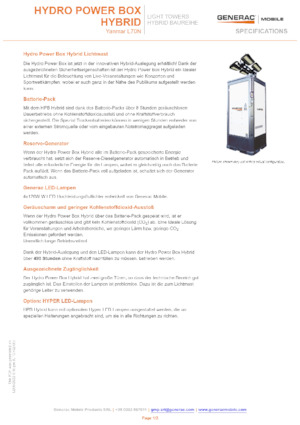 Torres de iluminación Generac Mobile Hydro Power Box Hybrid