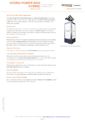 Torres de iluminación Generac Mobile Hydro Power Box Hybrid