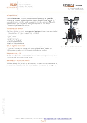 Torres de iluminación Generac Mobile iQ 20