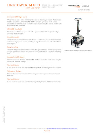 Torres de iluminación Generac Mobile Linktower T4 UFO