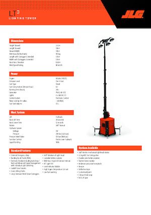 Torres de iluminación JLG LT3