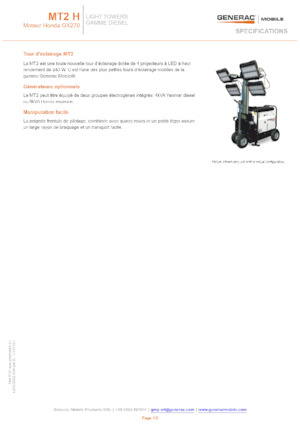Torres de iluminación Generac Mobile MT 2 Y
