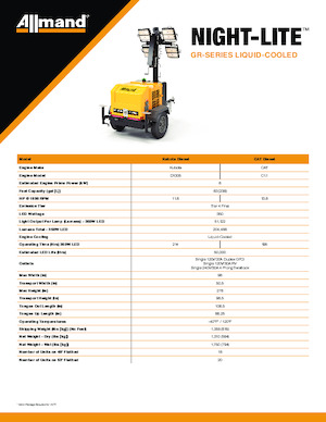 Torres de iluminación Allmand Night-Lite GR series Liquid-Cooled 6kW