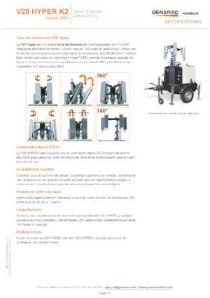 Torres de iluminación Generac Mobile V 20 Hyper K2