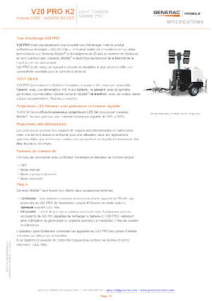 Torres de iluminación Generac Mobile V 20 Pro