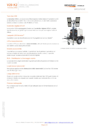 Torres de iluminación Generac Mobile V 20 Y2