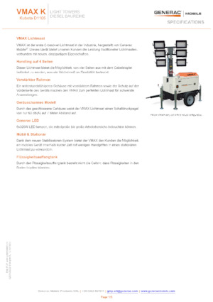 Torres de iluminación Generac Mobile VMAX