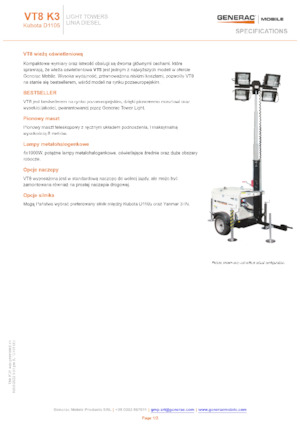Torres de iluminación Generac Mobile VT 8 P