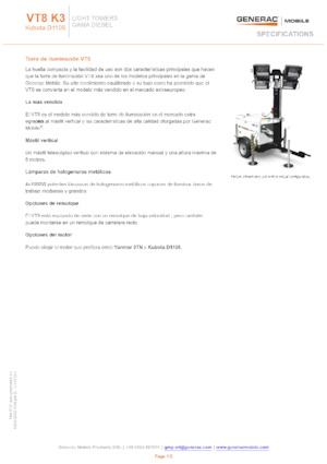 Torres de iluminación Generac Mobile VT 8 K3