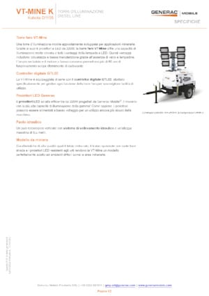 Torres de iluminación Generac Mobile VT-MINE K