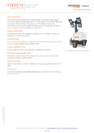 Torres de iluminación Generac Mobile VTevo Y2
