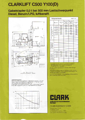 Carretillas elevadoras de gas Clark C 500-y-100