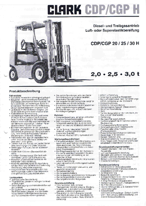 Carretillas elevadoras de gas Clark CGP 30 H