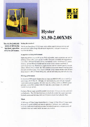Carretillas elevadoras de gas Hyster S 2.00 XMS
