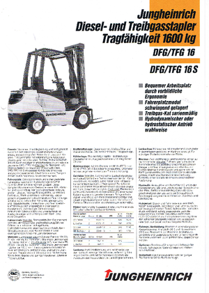 Carretillas elevadoras de gas Jungheinrich TFG 16