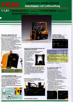 Carretillas elevadoras de gas TCM FG 15 N 18 T