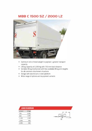 Plataformas de carga MBB Palfinger MBB C 1500 SZ